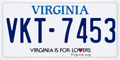 VA license plate VKT7453