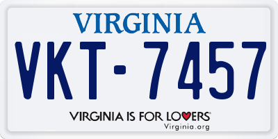 VA license plate VKT7457
