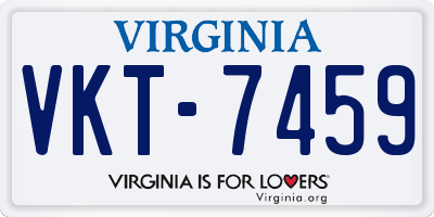 VA license plate VKT7459