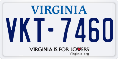 VA license plate VKT7460
