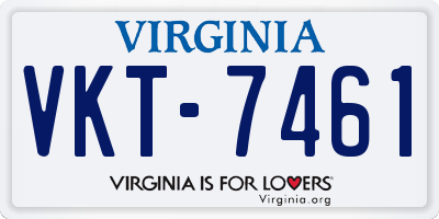 VA license plate VKT7461
