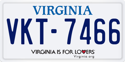 VA license plate VKT7466