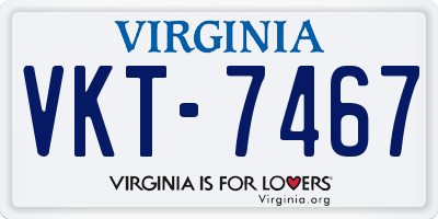 VA license plate VKT7467