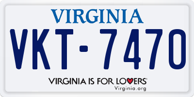 VA license plate VKT7470