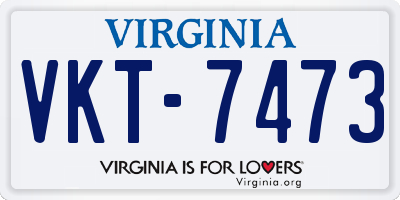 VA license plate VKT7473