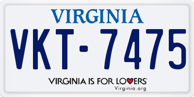 VA license plate VKT7475