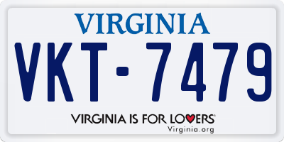 VA license plate VKT7479