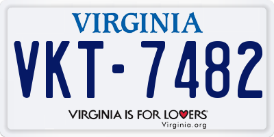 VA license plate VKT7482