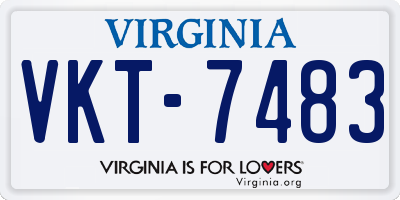VA license plate VKT7483
