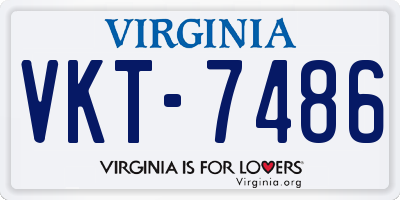 VA license plate VKT7486