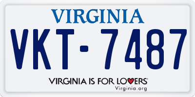 VA license plate VKT7487