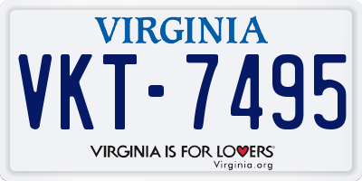 VA license plate VKT7495