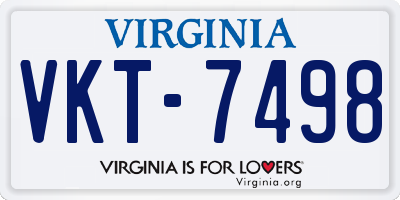 VA license plate VKT7498