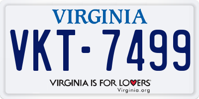 VA license plate VKT7499