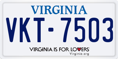 VA license plate VKT7503