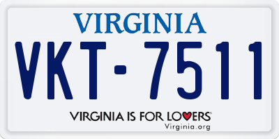 VA license plate VKT7511