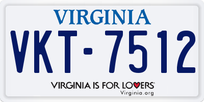 VA license plate VKT7512