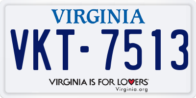 VA license plate VKT7513