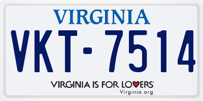 VA license plate VKT7514