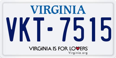 VA license plate VKT7515