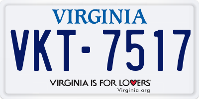 VA license plate VKT7517