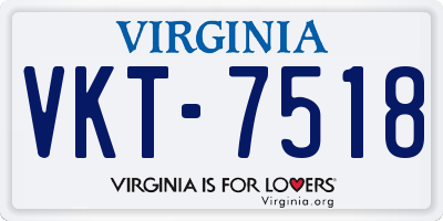 VA license plate VKT7518