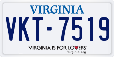 VA license plate VKT7519