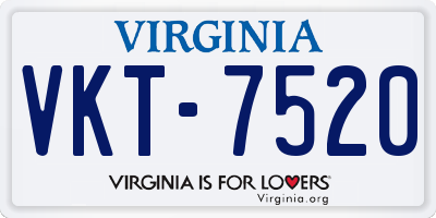 VA license plate VKT7520