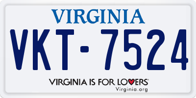 VA license plate VKT7524