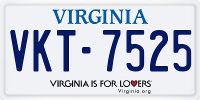 VA license plate VKT7525