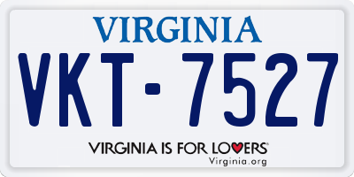 VA license plate VKT7527