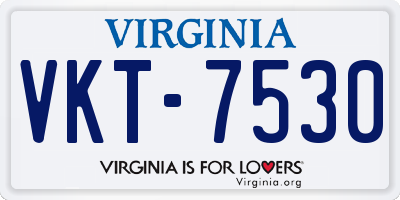 VA license plate VKT7530