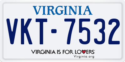 VA license plate VKT7532
