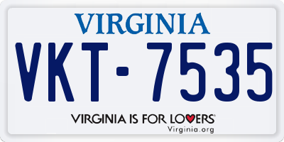 VA license plate VKT7535