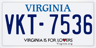 VA license plate VKT7536