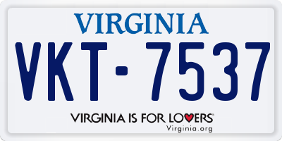 VA license plate VKT7537