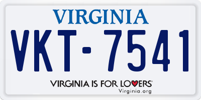 VA license plate VKT7541