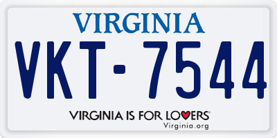 VA license plate VKT7544