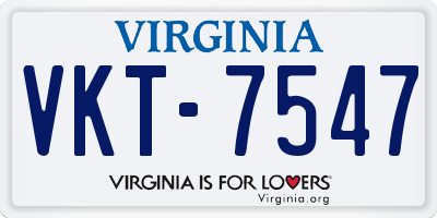 VA license plate VKT7547