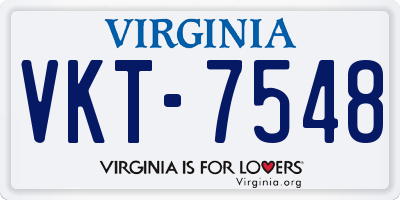 VA license plate VKT7548