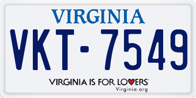 VA license plate VKT7549