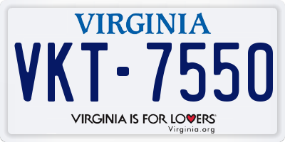 VA license plate VKT7550