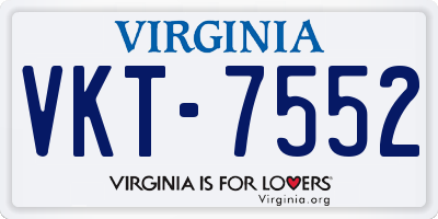 VA license plate VKT7552