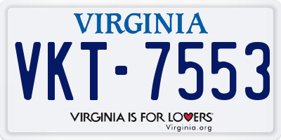 VA license plate VKT7553