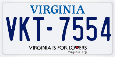 VA license plate VKT7554