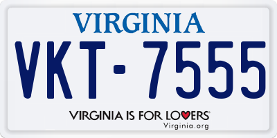 VA license plate VKT7555