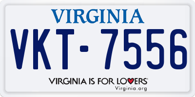 VA license plate VKT7556