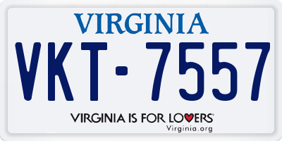 VA license plate VKT7557