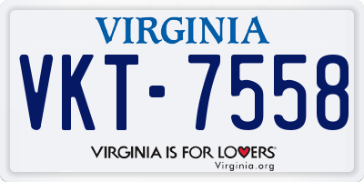 VA license plate VKT7558