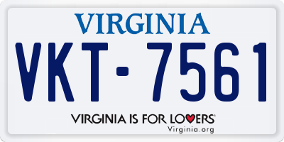 VA license plate VKT7561